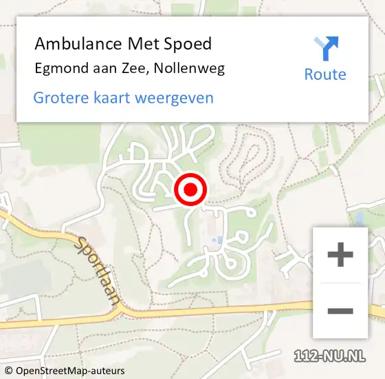 Locatie op kaart van de 112 melding: Ambulance Met Spoed Naar Egmond aan Zee, Nollenweg op 9 juni 2018 20:45