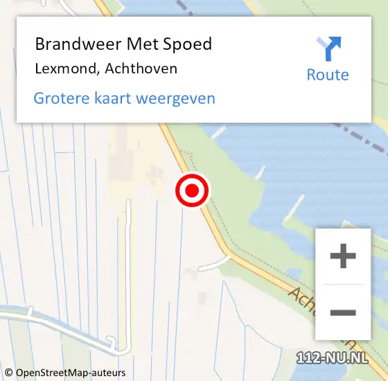 Locatie op kaart van de 112 melding: Brandweer Met Spoed Naar Lexmond, Achthoven op 9 juni 2018 22:48