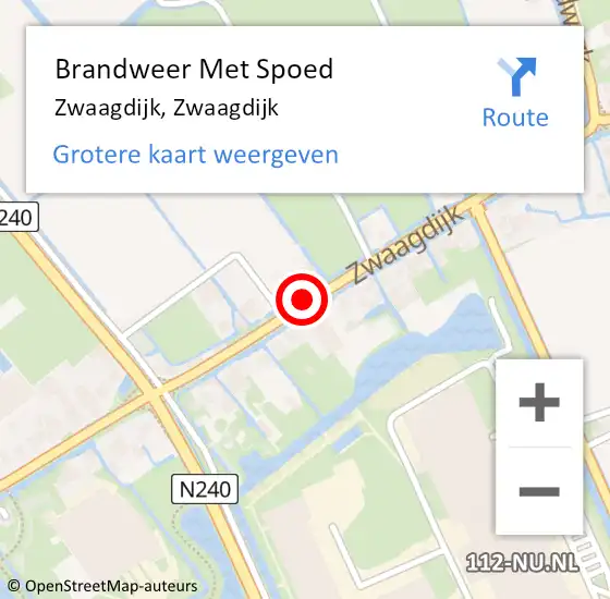 Locatie op kaart van de 112 melding: Brandweer Met Spoed Naar Zwaagdijk, Zwaagdijk op 9 juni 2018 22:55