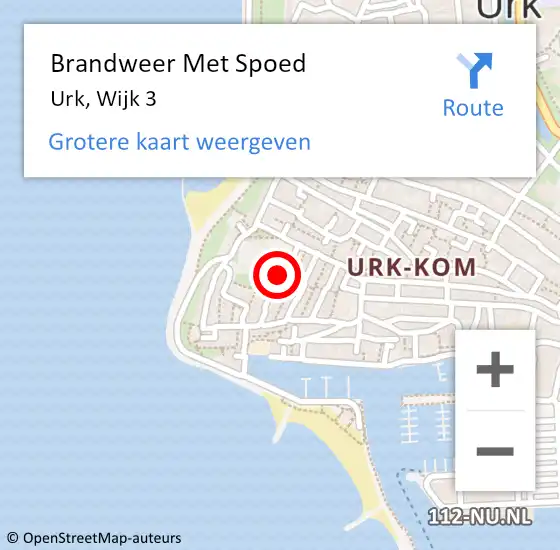 Locatie op kaart van de 112 melding: Brandweer Met Spoed Naar Urk, Wijk 3 op 9 juni 2018 23:59