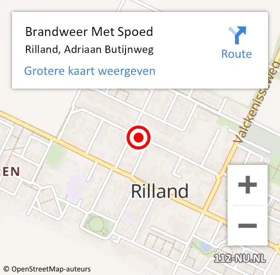 Locatie op kaart van de 112 melding: Brandweer Met Spoed Naar Rilland, Adriaan Butijnweg op 10 juni 2018 00:38