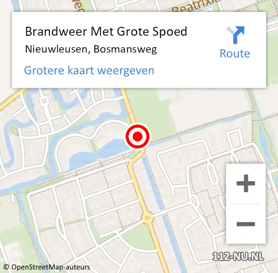 Locatie op kaart van de 112 melding: Brandweer Met Grote Spoed Naar Nieuwleusen, Bosmansweg op 27 februari 2014 10:39