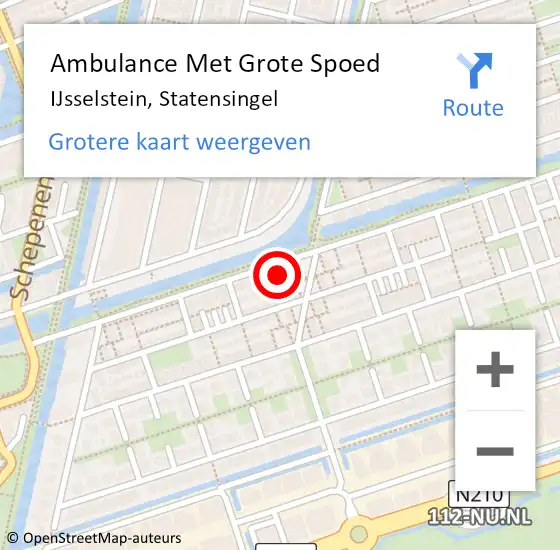 Locatie op kaart van de 112 melding: Ambulance Met Grote Spoed Naar IJsselstein, Statensingel op 10 juni 2018 01:20