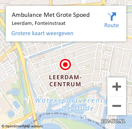 Locatie op kaart van de 112 melding: Ambulance Met Grote Spoed Naar Leerdam, Fonteinstraat op 10 juni 2018 02:31