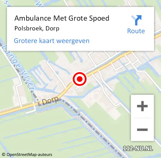 Locatie op kaart van de 112 melding: Ambulance Met Grote Spoed Naar Polsbroek, Dorp op 10 juni 2018 03:45