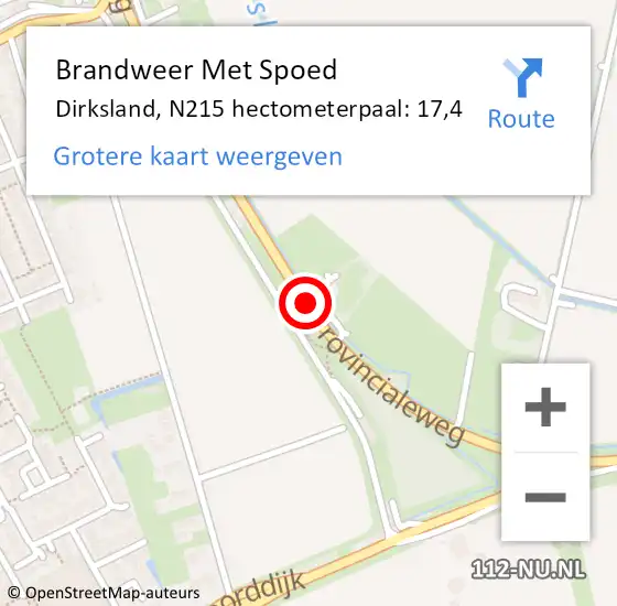 Locatie op kaart van de 112 melding: Brandweer Met Spoed Naar Melissant, N215 hectometerpaal: 13,5 op 10 juni 2018 03:54