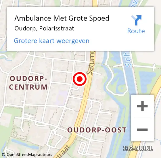 Locatie op kaart van de 112 melding: Ambulance Met Grote Spoed Naar Oudorp, Polarisstraat op 10 juni 2018 03:54