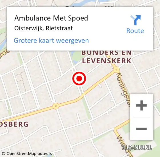 Locatie op kaart van de 112 melding: Ambulance Met Spoed Naar Oisterwijk, Rietstraat op 10 juni 2018 05:56