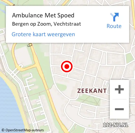 Locatie op kaart van de 112 melding: Ambulance Met Spoed Naar Bergen op Zoom, Vechtstraat op 10 juni 2018 06:05