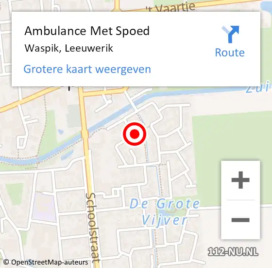 Locatie op kaart van de 112 melding: Ambulance Met Spoed Naar Waspik, Leeuwerik op 10 juni 2018 09:22