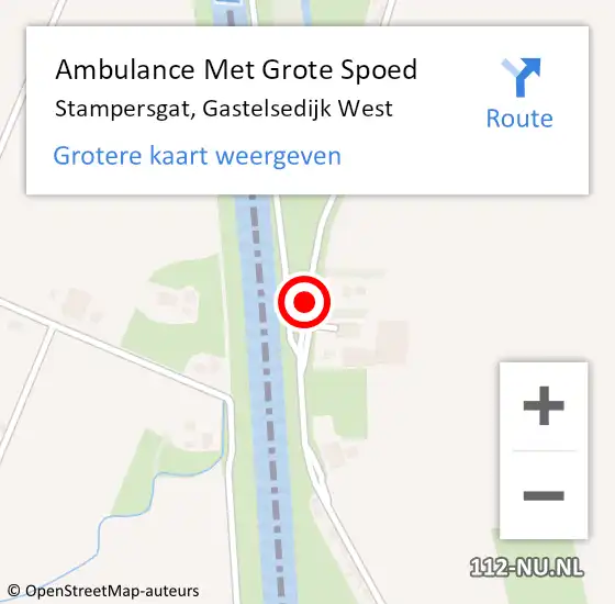 Locatie op kaart van de 112 melding: Ambulance Met Grote Spoed Naar Stampersgat, Gastelsedijk West op 10 juni 2018 10:08