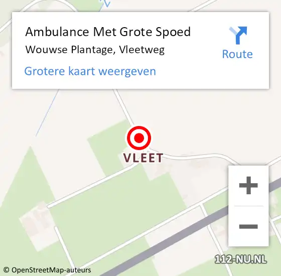 Locatie op kaart van de 112 melding: Ambulance Met Grote Spoed Naar Wouwse Plantage, Vleetweg op 10 juni 2018 10:22