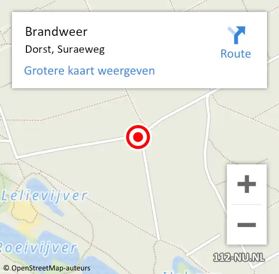 Locatie op kaart van de 112 melding: Brandweer Dorst, Suraeweg op 10 juni 2018 10:28