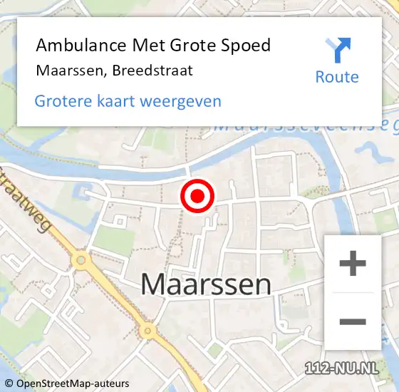 Locatie op kaart van de 112 melding: Ambulance Met Grote Spoed Naar Maarssen, Breedstraat op 10 juni 2018 10:47