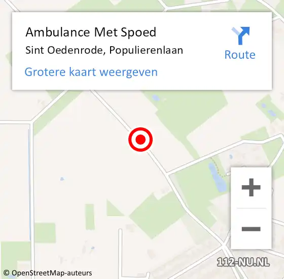 Locatie op kaart van de 112 melding: Ambulance Met Spoed Naar Sint Oedenrode, Populierenlaan op 10 juni 2018 11:47