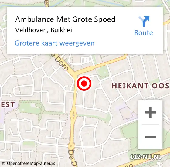 Locatie op kaart van de 112 melding: Ambulance Met Grote Spoed Naar Veldhoven, Buikhei op 10 juni 2018 12:05
