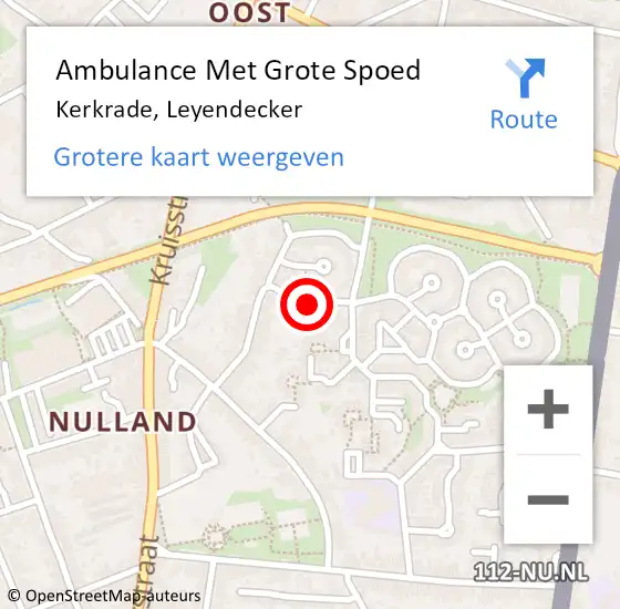 Locatie op kaart van de 112 melding: Ambulance Met Grote Spoed Naar Kerkrade, Leyendecker op 23 september 2013 19:04
