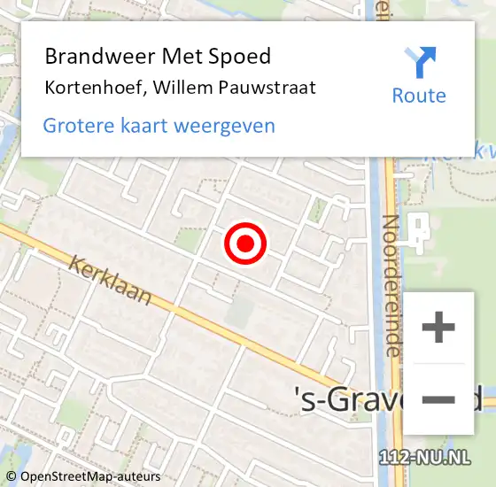 Locatie op kaart van de 112 melding: Brandweer Met Spoed Naar Kortenhoef, Willem Pauwstraat op 10 juni 2018 14:10