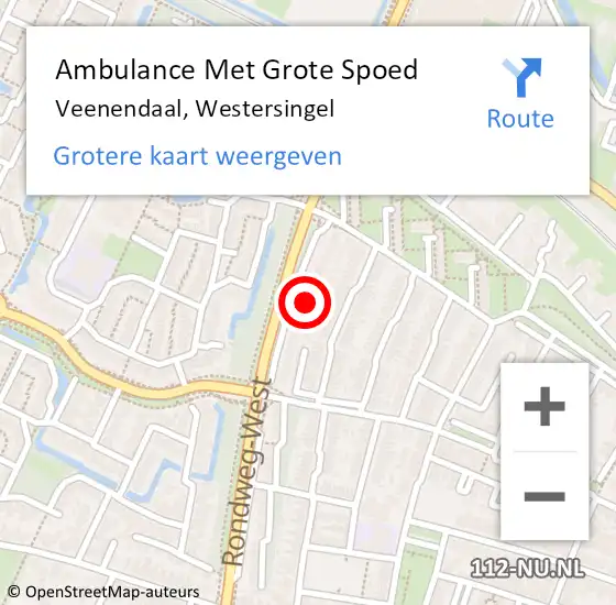 Locatie op kaart van de 112 melding: Ambulance Met Grote Spoed Naar Veenendaal, Westersingel op 10 juni 2018 16:03