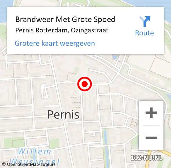 Locatie op kaart van de 112 melding: Brandweer Met Grote Spoed Naar Pernis Rotterdam, Ozingastraat op 10 juni 2018 17:26