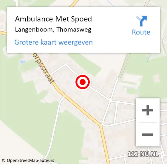 Locatie op kaart van de 112 melding: Ambulance Met Spoed Naar Langenboom, Thomasweg op 10 juni 2018 17:50