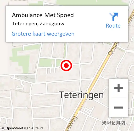 Locatie op kaart van de 112 melding: Ambulance Met Spoed Naar Teteringen, Zandgouw op 10 juni 2018 18:04