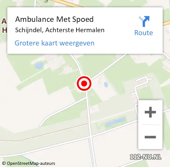 Locatie op kaart van de 112 melding: Ambulance Met Spoed Naar Schijndel, Achterste Hermalen op 10 juni 2018 19:18