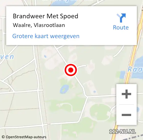 Locatie op kaart van de 112 melding: Brandweer Met Spoed Naar Waalre, Vlasrootlaan op 10 juni 2018 21:21
