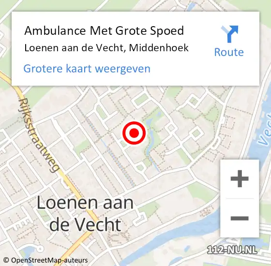 Locatie op kaart van de 112 melding: Ambulance Met Grote Spoed Naar Loenen aan de Vecht, Middenhoek op 11 juni 2018 01:06