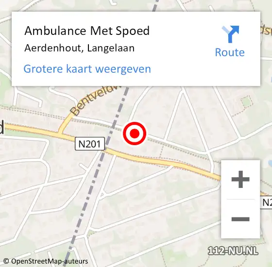 Locatie op kaart van de 112 melding: Ambulance Met Spoed Naar Aerdenhout, Langelaan op 11 juni 2018 02:26