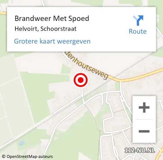 Locatie op kaart van de 112 melding: Brandweer Met Spoed Naar Helvoirt, Schoorstraat op 11 juni 2018 07:24
