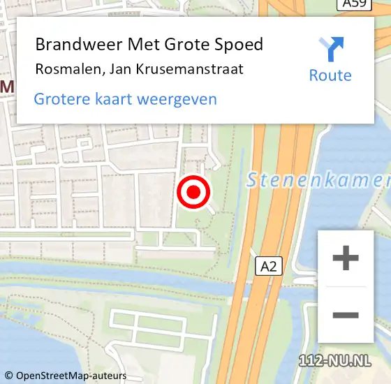 Locatie op kaart van de 112 melding: Brandweer Met Grote Spoed Naar Rosmalen, Jan Krusemanstraat op 11 juni 2018 07:30