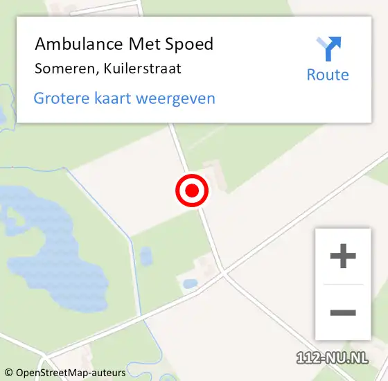 Locatie op kaart van de 112 melding: Ambulance Met Spoed Naar Someren, Kuilerstraat op 11 juni 2018 07:50