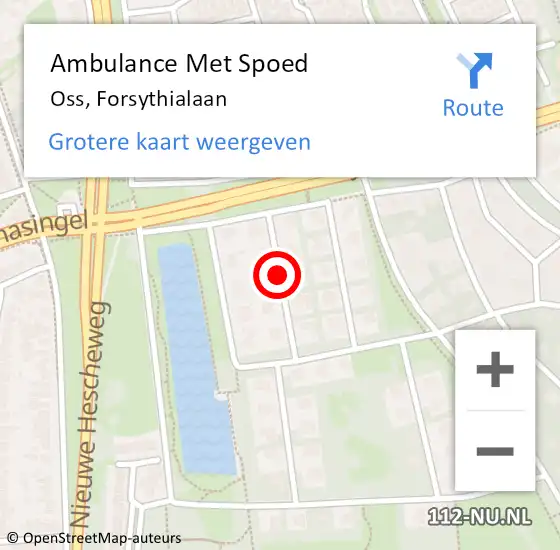 Locatie op kaart van de 112 melding: Ambulance Met Spoed Naar Oss, Forsythialaan op 11 juni 2018 08:15