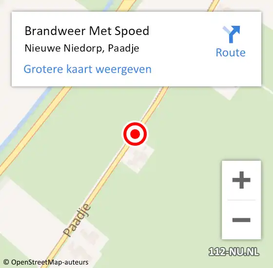 Locatie op kaart van de 112 melding: Brandweer Met Spoed Naar Nieuwe Niedorp, Paadje op 11 juni 2018 08:31