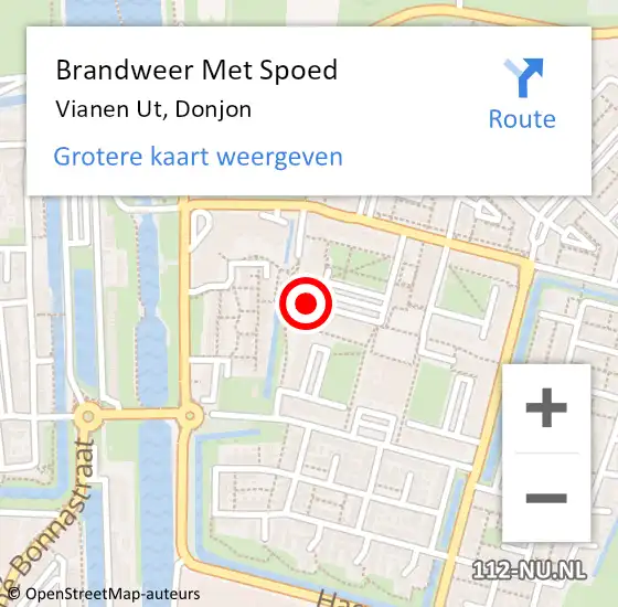 Locatie op kaart van de 112 melding: Brandweer Met Spoed Naar Vianen Ut, Donjon op 11 juni 2018 09:21