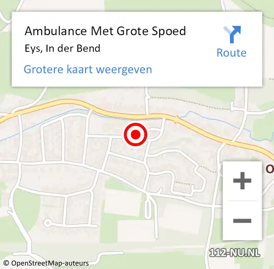 Locatie op kaart van de 112 melding: Ambulance Met Grote Spoed Naar Eys, In der Bend op 27 februari 2014 12:08