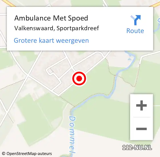 Locatie op kaart van de 112 melding: Ambulance Met Spoed Naar Valkenswaard, Sportparkdreef op 11 juni 2018 09:35