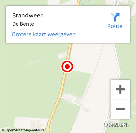 Locatie op kaart van de 112 melding: Brandweer De Bente op 27 februari 2014 12:09