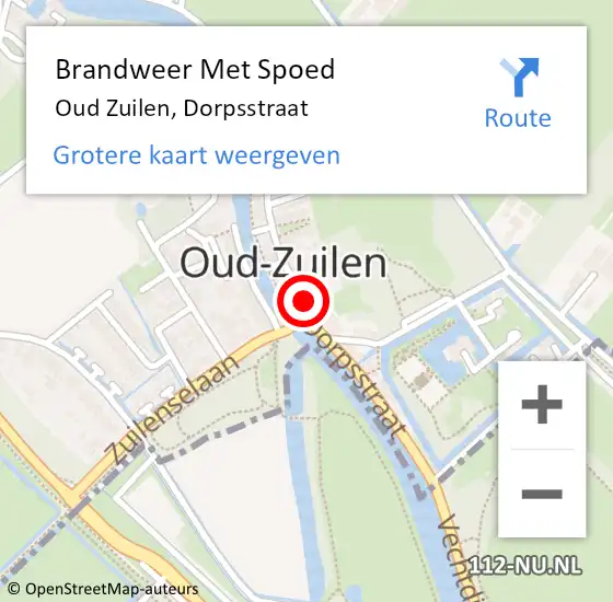 Locatie op kaart van de 112 melding: Brandweer Met Spoed Naar Oud Zuilen, Dorpsstraat op 11 juni 2018 09:51