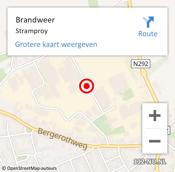 Locatie op kaart van de 112 melding: Brandweer Stramproy op 11 juni 2018 10:06