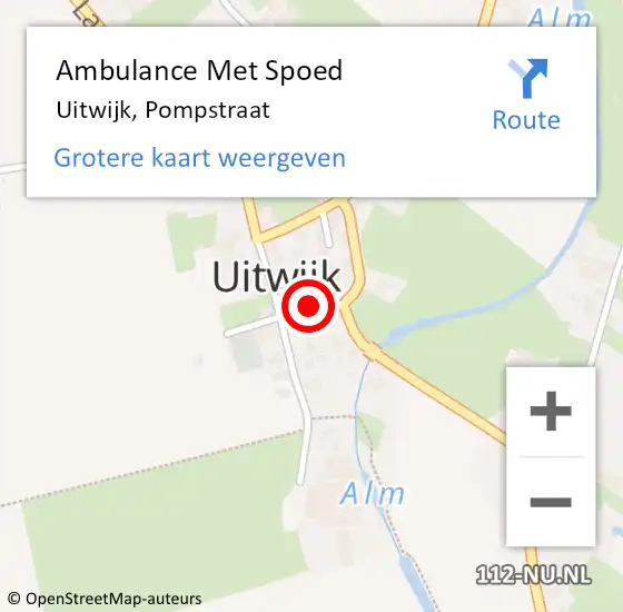 Locatie op kaart van de 112 melding: Ambulance Met Spoed Naar Uitwijk, Pompstraat op 11 juni 2018 10:44