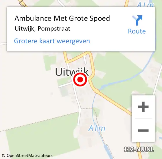 Locatie op kaart van de 112 melding: Ambulance Met Grote Spoed Naar Uitwijk, Pompstraat op 11 juni 2018 10:47