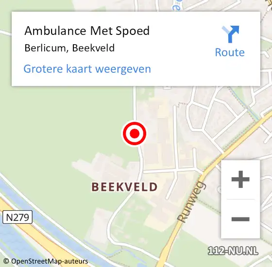 Locatie op kaart van de 112 melding: Ambulance Met Spoed Naar Berlicum, Beekveld op 11 juni 2018 10:53