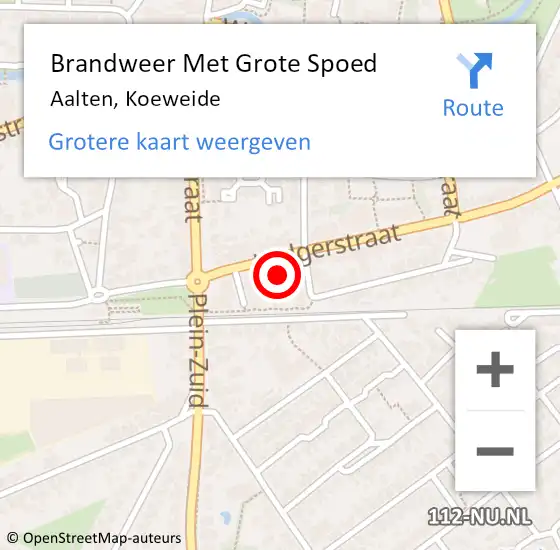 Locatie op kaart van de 112 melding: Brandweer Met Grote Spoed Naar Aalten, Koeweide op 11 juni 2018 11:35