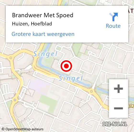 Locatie op kaart van de 112 melding: Brandweer Met Spoed Naar Huizen, Hoefblad op 11 juni 2018 11:37