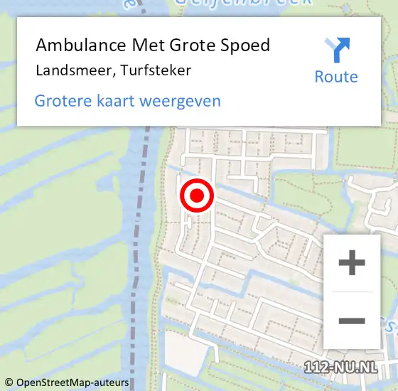 Locatie op kaart van de 112 melding: Ambulance Met Grote Spoed Naar Landsmeer, Turfsteker op 11 juni 2018 11:52