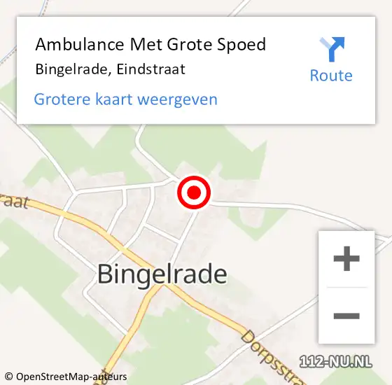 Locatie op kaart van de 112 melding: Ambulance Met Grote Spoed Naar Bingelrade, Eindstraat op 27 februari 2014 12:20