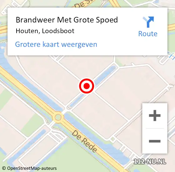 Locatie op kaart van de 112 melding: Brandweer Met Grote Spoed Naar Houten, Loodsboot op 11 juni 2018 12:30