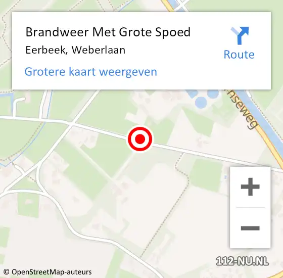 Locatie op kaart van de 112 melding: Brandweer Met Grote Spoed Naar Eerbeek, Weberlaan op 11 juni 2018 13:10